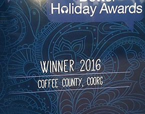 Certificate awarded to Coffee County homestay for outstanding guest services in Madikeri, Coorg