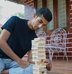 Indoor board games and playing cards at Madikeri homestay